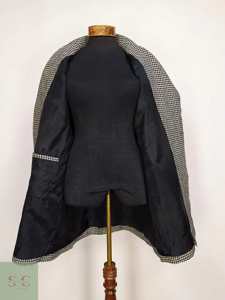 Abrigo Cruzado de Lana en Pata de Gallo Alorna Dillard's Talla L 11