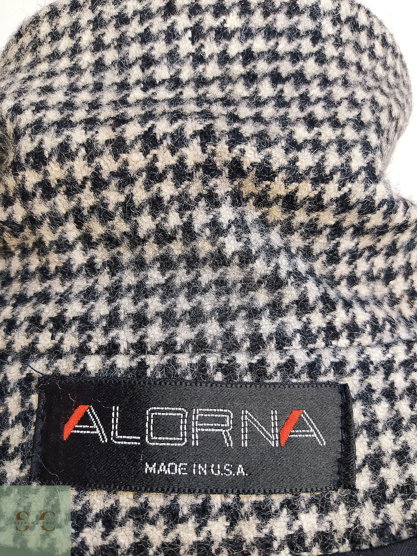 Abrigo Cruzado de Lana en Pata de Gallo Alorna Dillard's Talla L 14