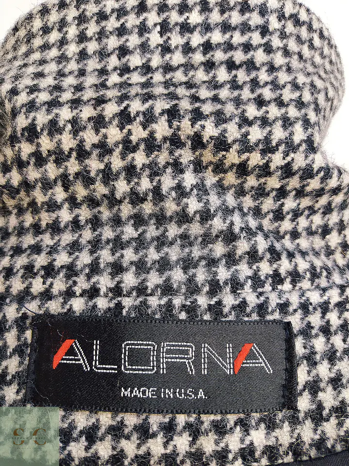 Abrigo Cruzado de Lana en Pata de Gallo Alorna Dillard's Talla L 14