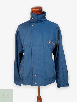 Chaqueta Casual de Cuello Alto Azul Petróleo Yorn Talla XL