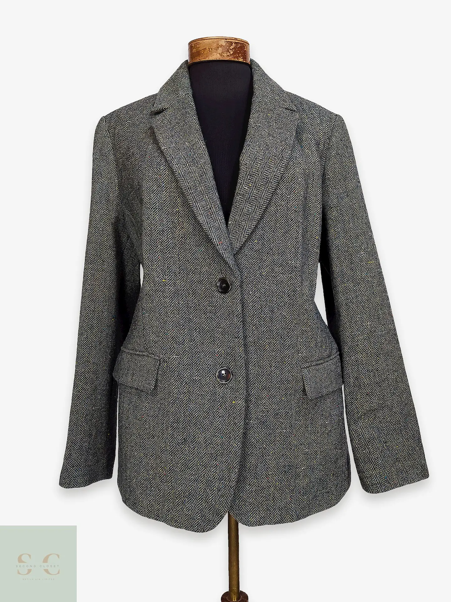 Blazer en Lana Tejido Espiga Mona Talla XL 1
