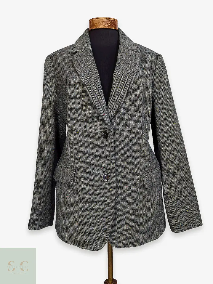 Blazer en Lana Tejido Espiga Mona Talla XL 1