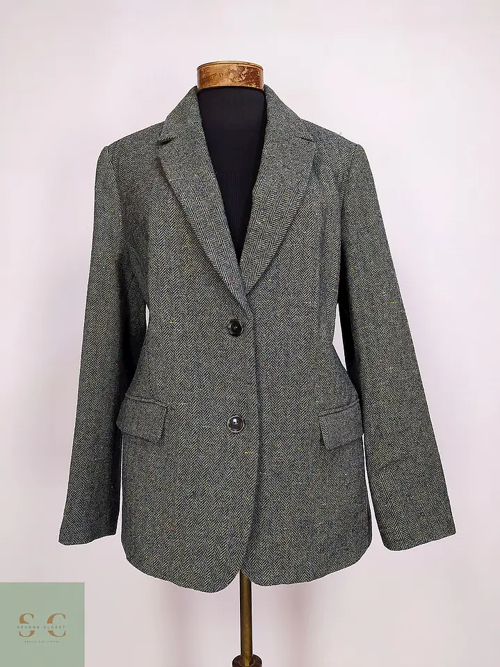 Blazer en Lana Tejido Espiga Mona Talla XL 2