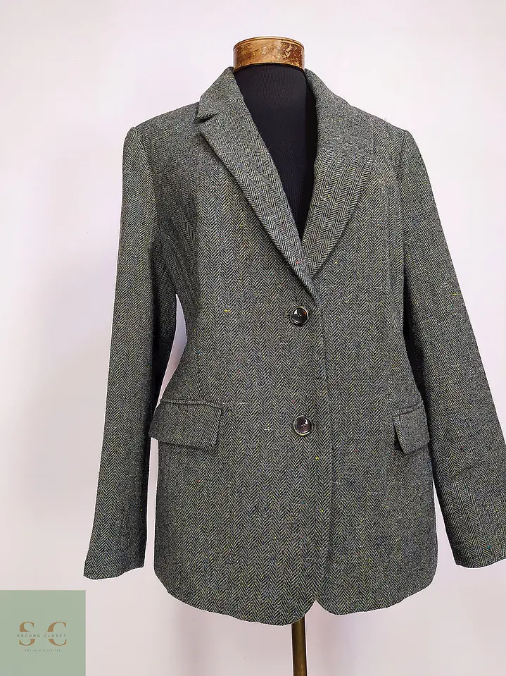 Blazer en Lana Tejido Espiga Mona Talla XL 3