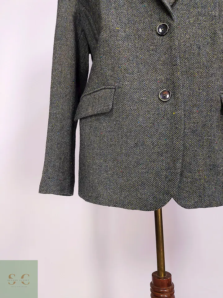 Blazer en Lana Tejido Espiga Mona Talla XL 4