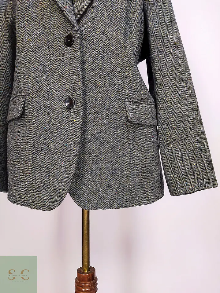 Blazer en Lana Tejido Espiga Mona Talla XL 5