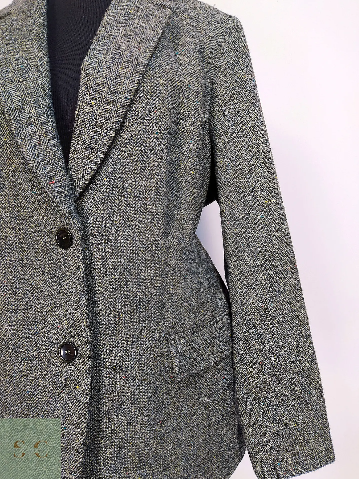Blazer en Lana Tejido Espiga Mona Talla XL 6