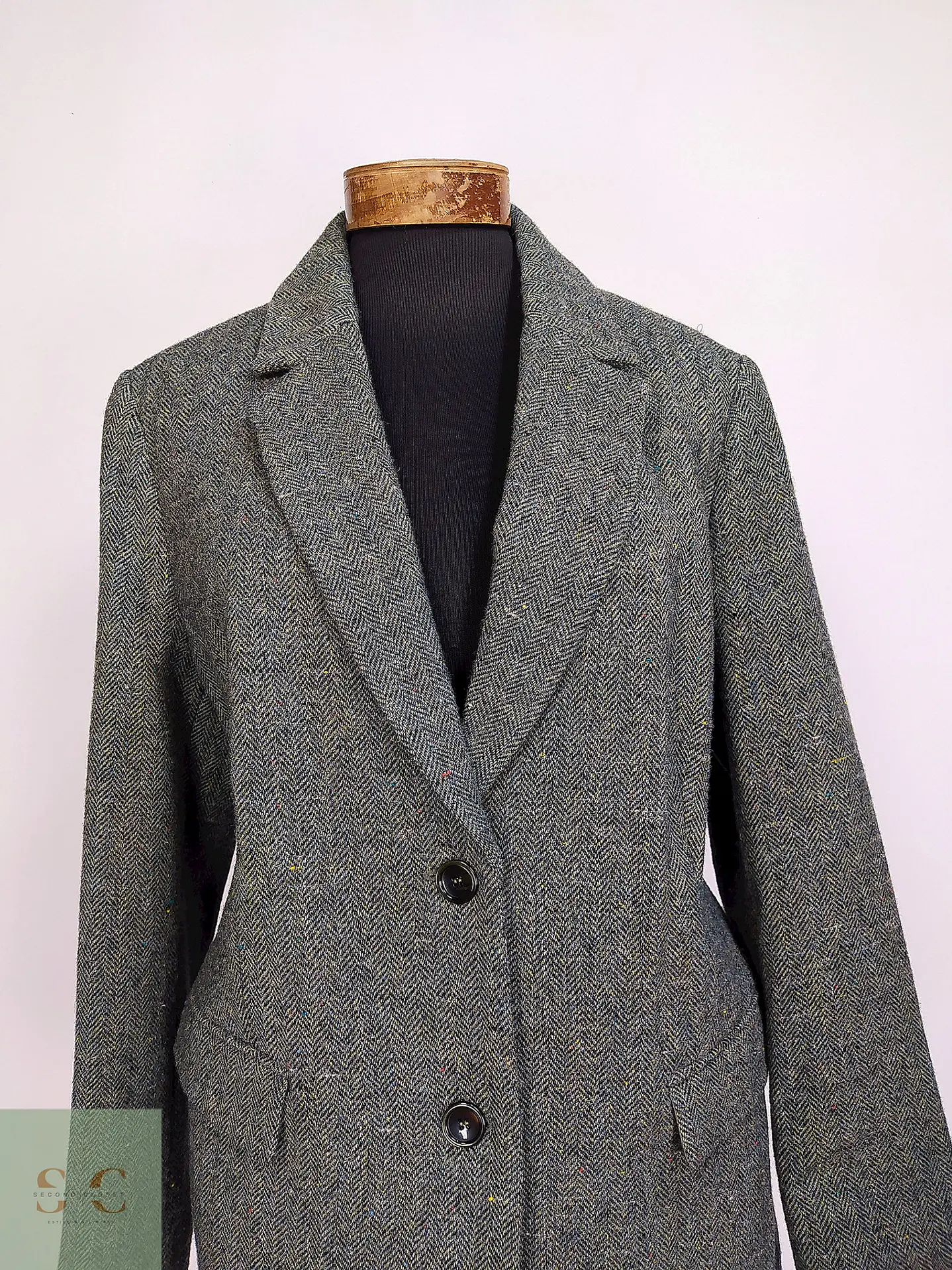 Blazer en Lana Tejido Espiga Mona Talla XL 7