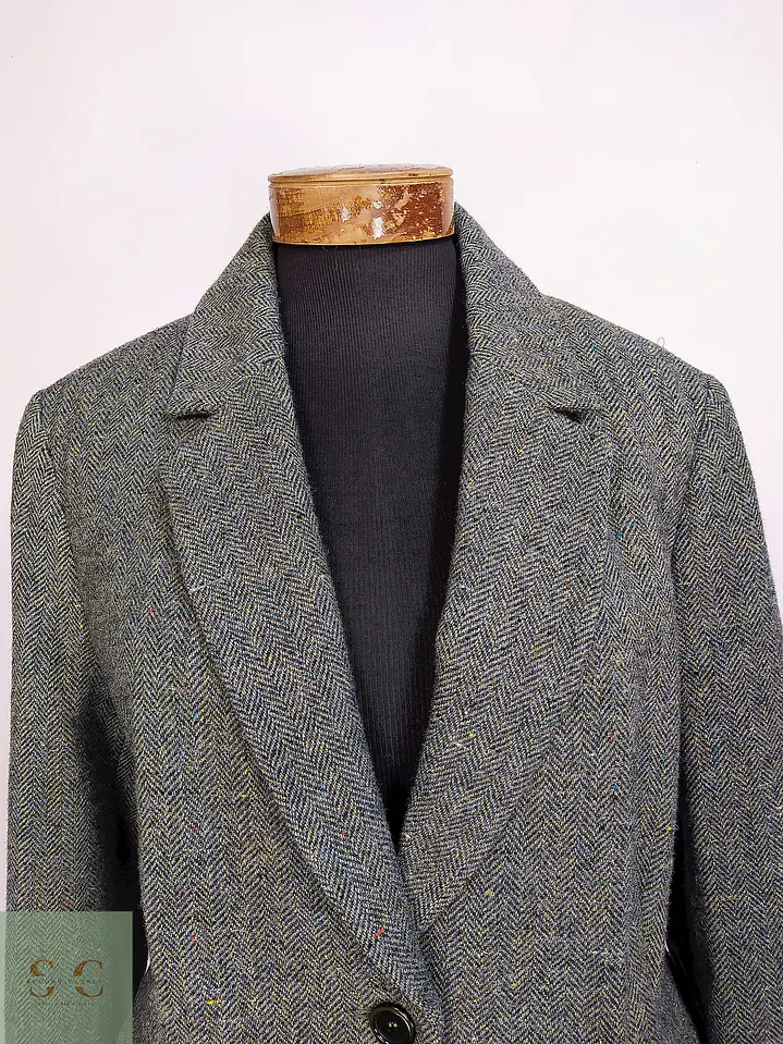 Blazer en Lana Tejido Espiga Mona Talla XL 8
