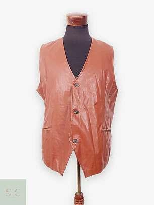 Chaleco Clásico de Ecocuero Camel Talla LXL