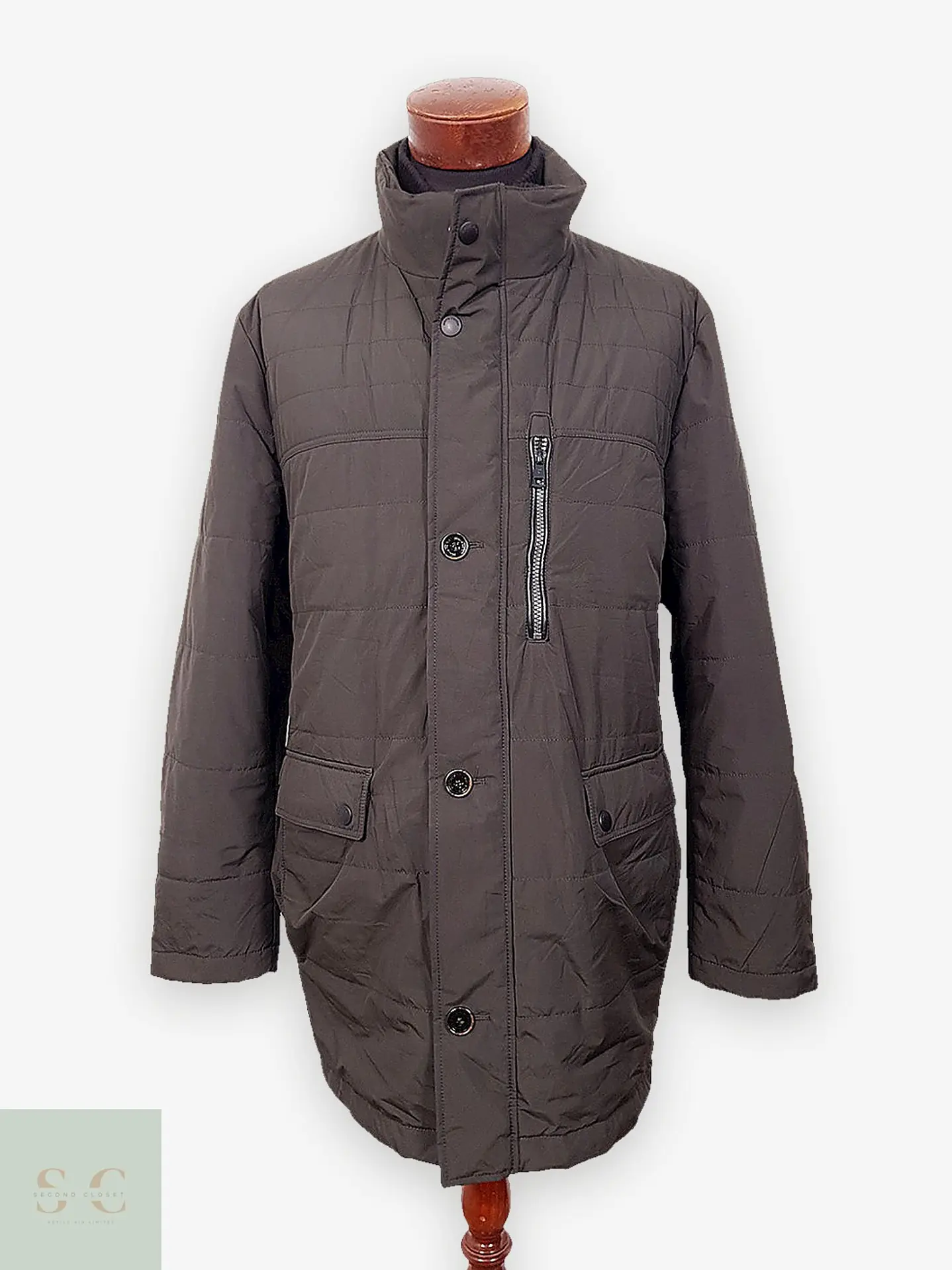 Parka Larga Minimalista de Corte Urbano Pierre Cardin Talla L 1