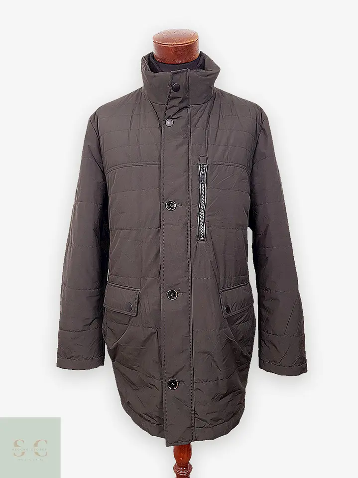 Parka Larga Minimalista de Corte Urbano Pierre Cardin Talla L 1