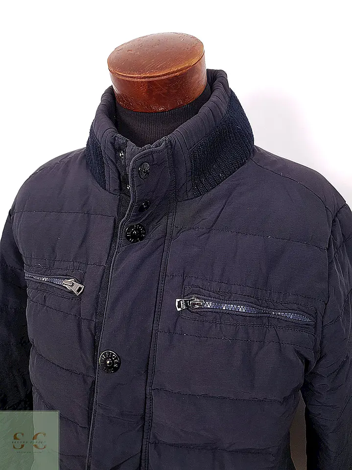 Chaqueta Acolchada Azul Marino con Cuello Tejido Tommy Hilfiger Talla L 5