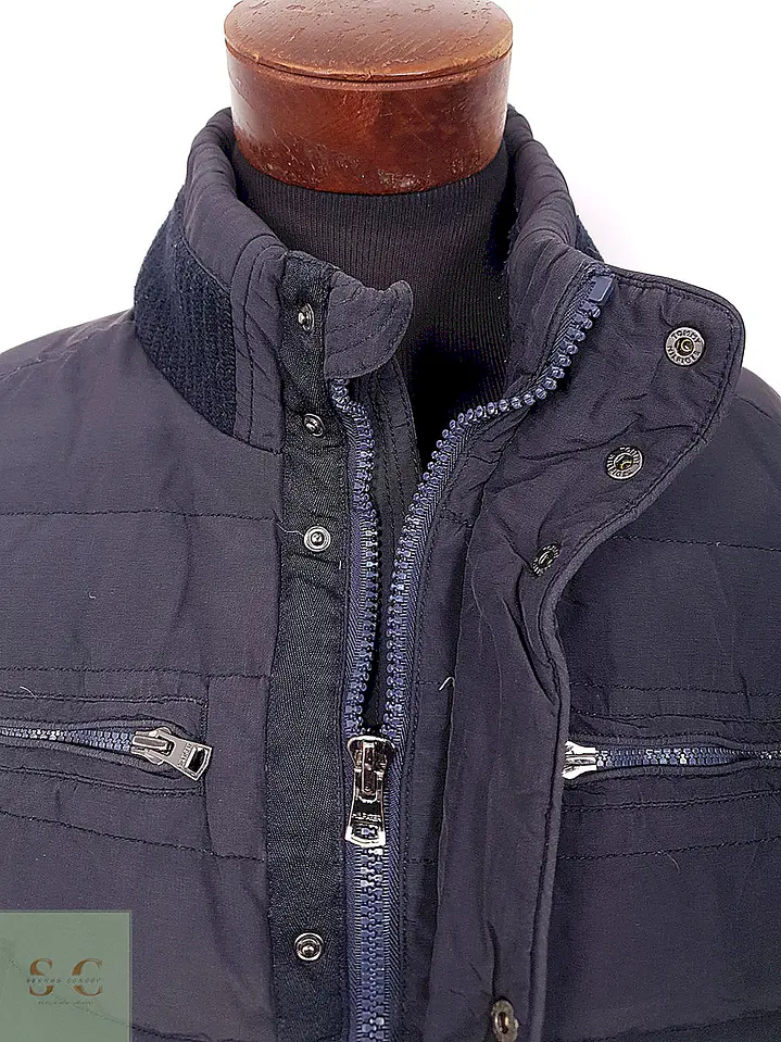 Chaqueta Acolchada Azul Marino con Cuello Tejido Tommy Hilfiger Talla L 6