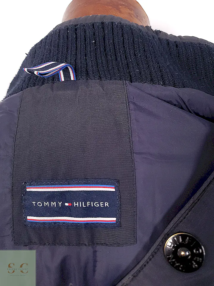 Chaqueta Acolchada Azul Marino con Cuello Tejido Tommy Hilfiger Talla L 7