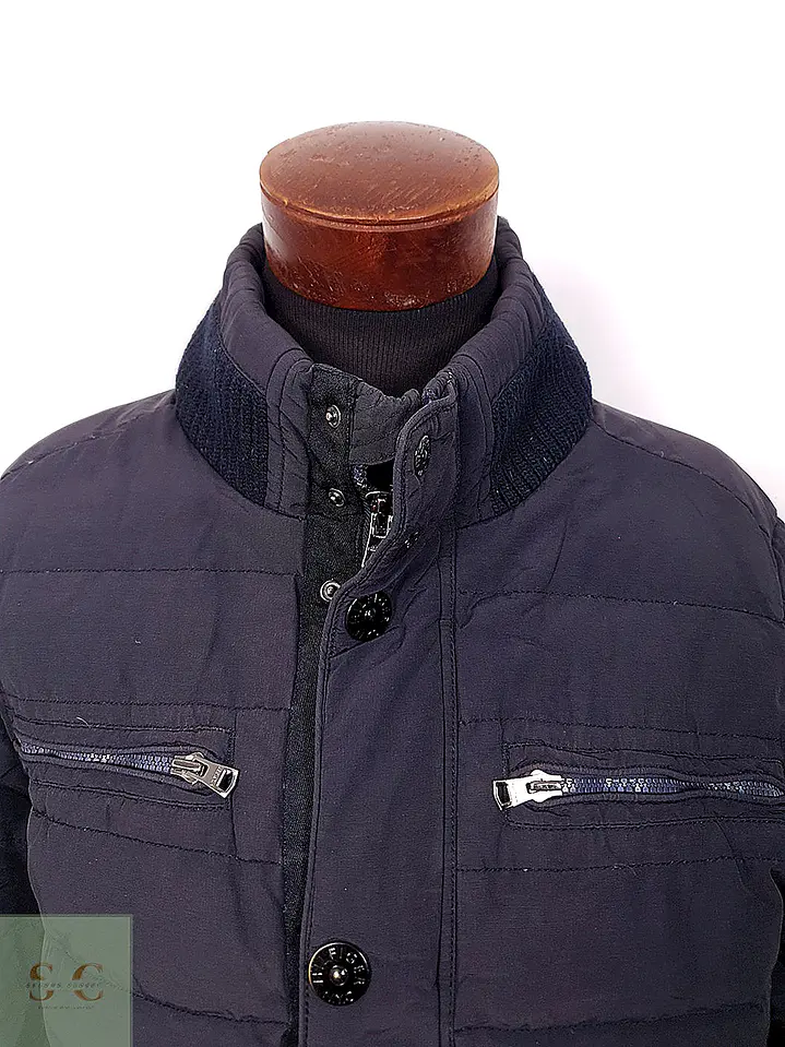 Chaqueta Acolchada Azul Marino con Cuello Tejido Tommy Hilfiger Talla L 8