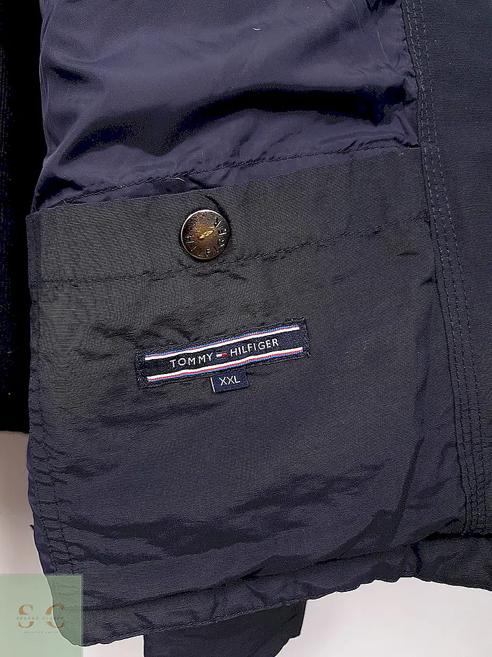 Chaqueta Acolchada Azul Marino con Cuello Tejido Tommy Hilfiger Talla L 9