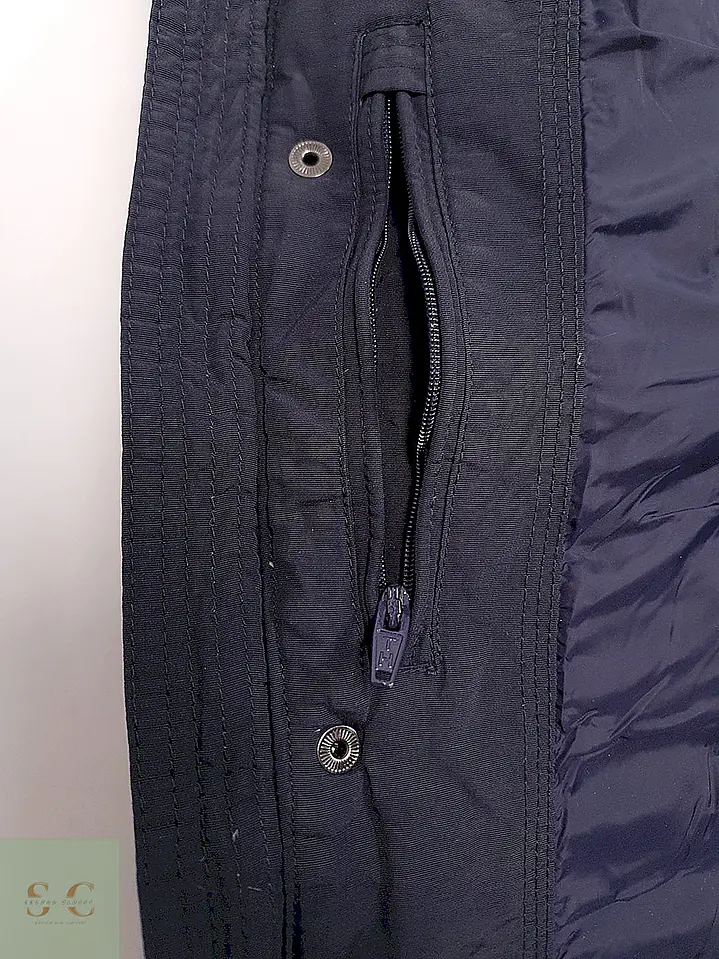 Chaqueta Acolchada Azul Marino con Cuello Tejido Tommy Hilfiger Talla L 12