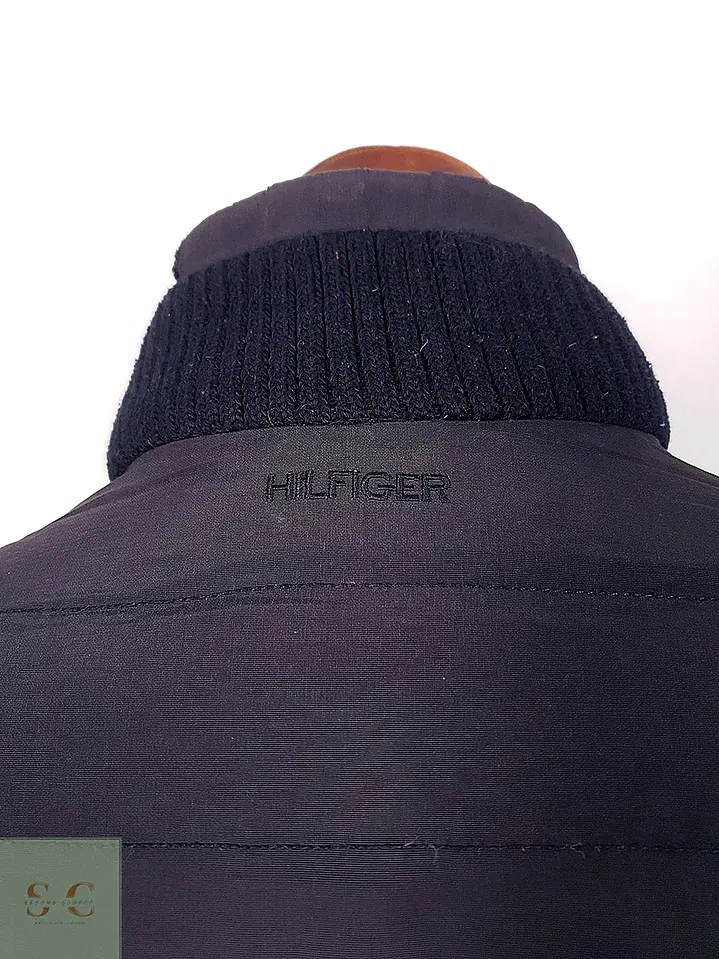 Chaqueta Acolchada Azul Marino con Cuello Tejido Tommy Hilfiger Talla L 13