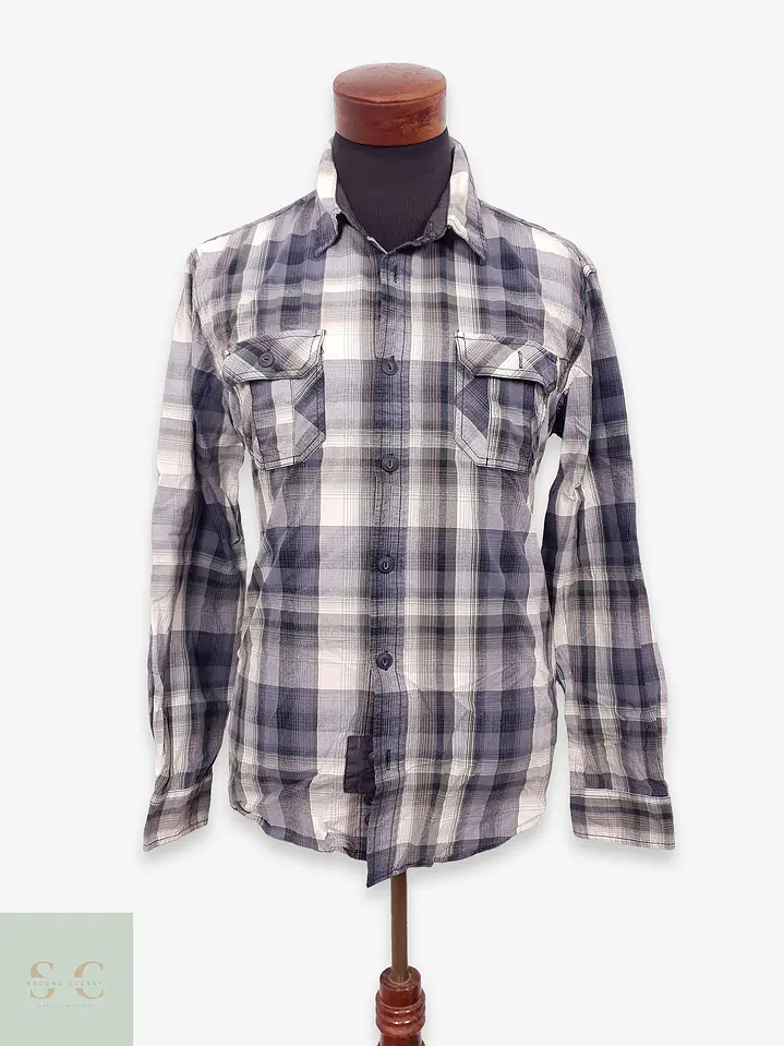 Camisa Casual de Algodón a Cuadros Angelo Litrico Talla L 1
