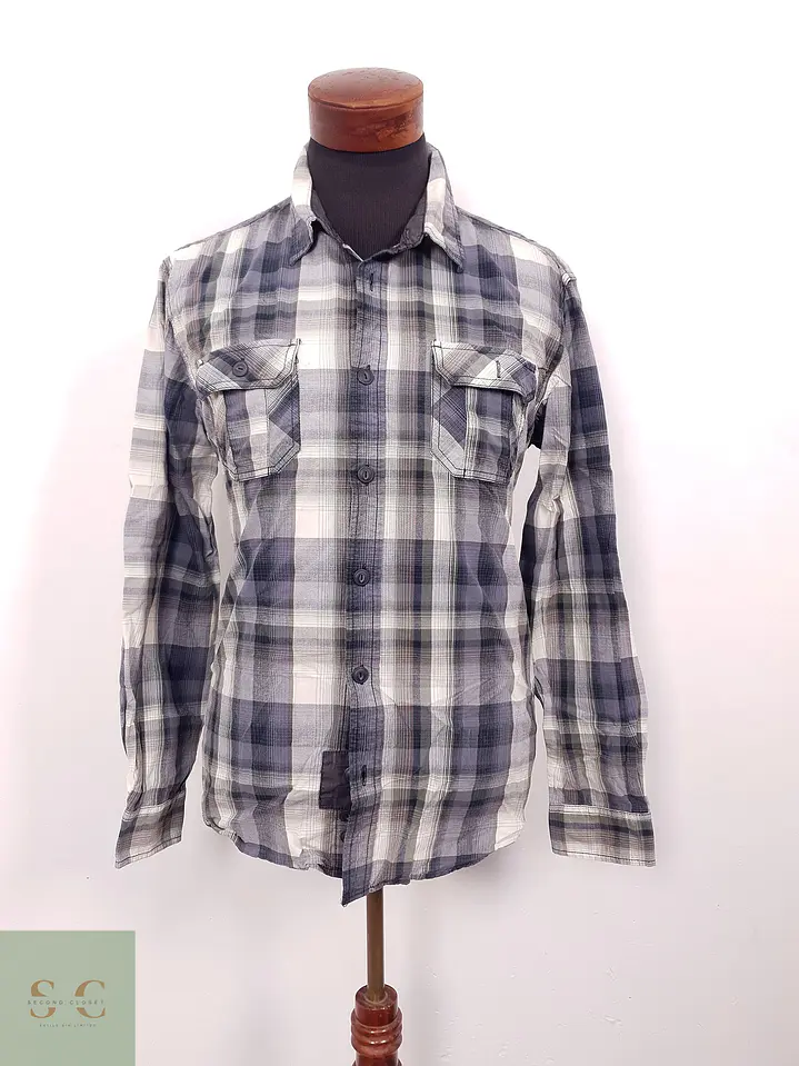 Camisa Casual de Algodón a Cuadros Angelo Litrico Talla L 2