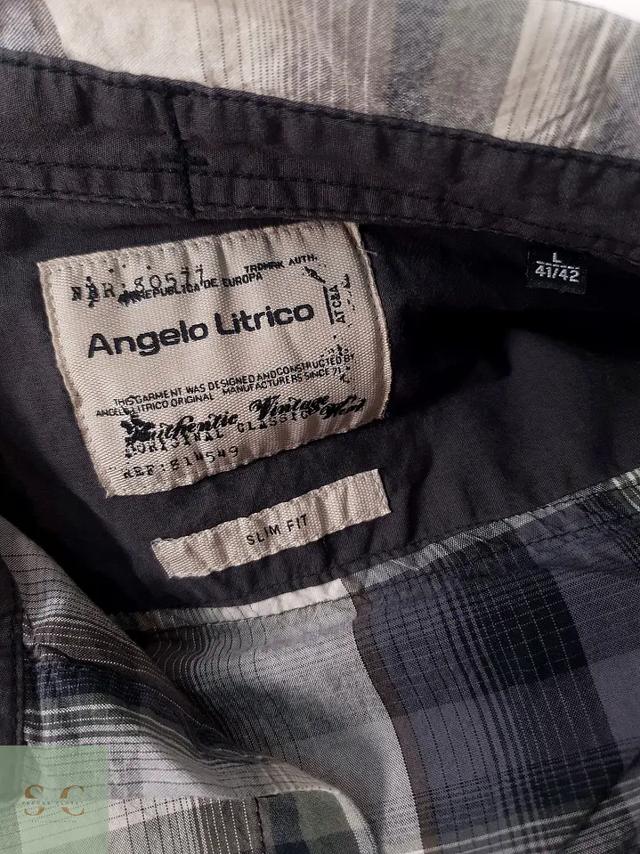 Camisa Casual de Algodón a Cuadros Angelo Litrico Talla L 4