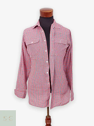 Camisa de Cuadros con Doble Bolsillo Young Style Talla S