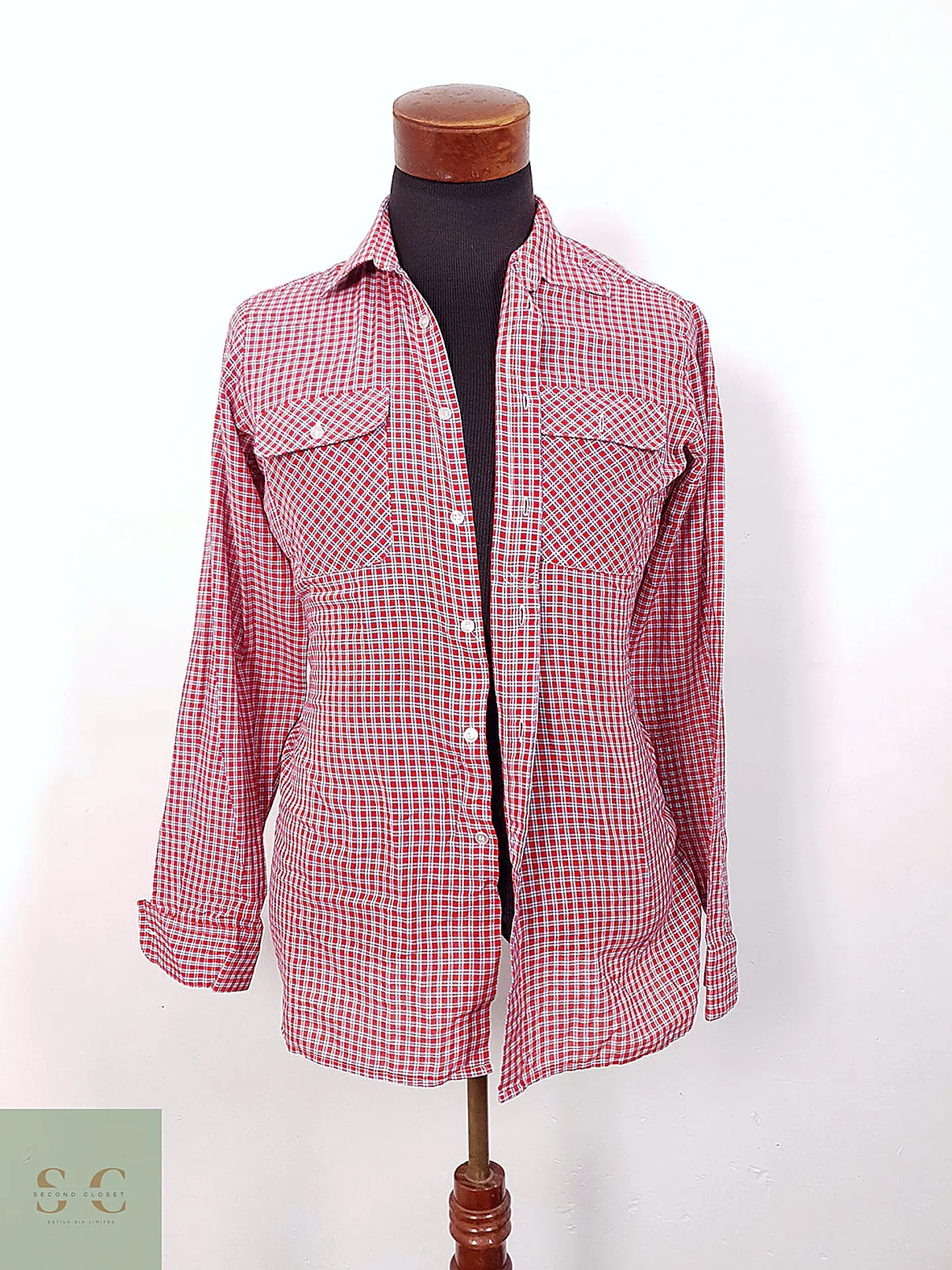 Camisa de Cuadros con Doble Bolsillo Young Style Talla S 2