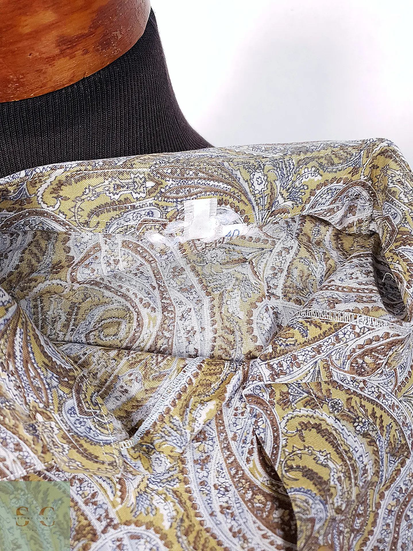 Camisa Estampada Paisley Ocre Tierra Young Style Talla M 4