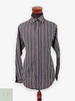 Camisa Clásica de Algodón a Rayas Multicolores La Mode Talla L - Miniatura 1