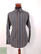 Camisa Clásica de Algodón a Rayas Multicolores La Mode Talla L - Miniatura 2