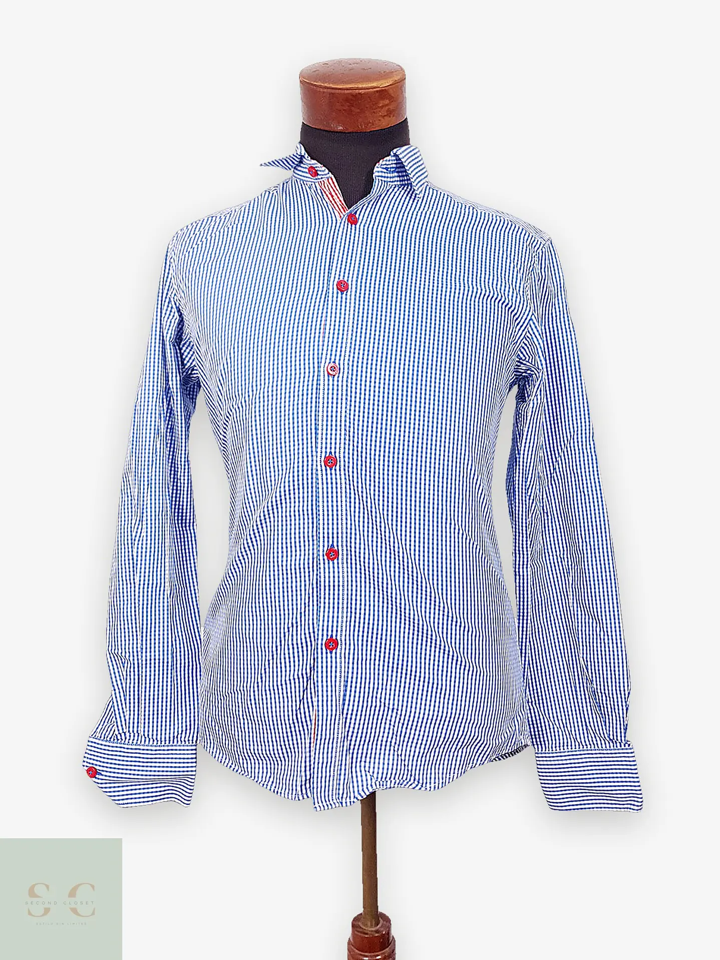 Camisa Entallada de Microcuadros con Contraste Jack & Jones Premium Talla M 1