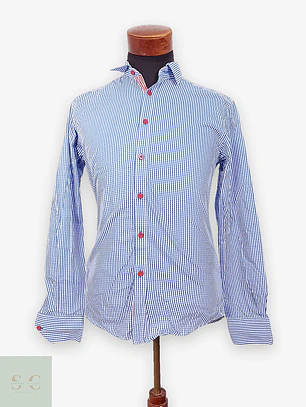Camisa Entallada de Microcuadros con Contraste Jack & Jones Premium Talla M