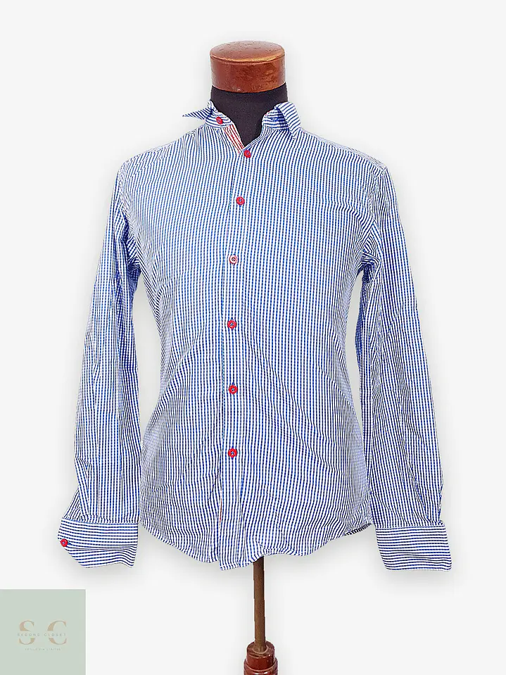 Camisa Entallada de Microcuadros con Contraste Jack & Jones Premium Talla M 1