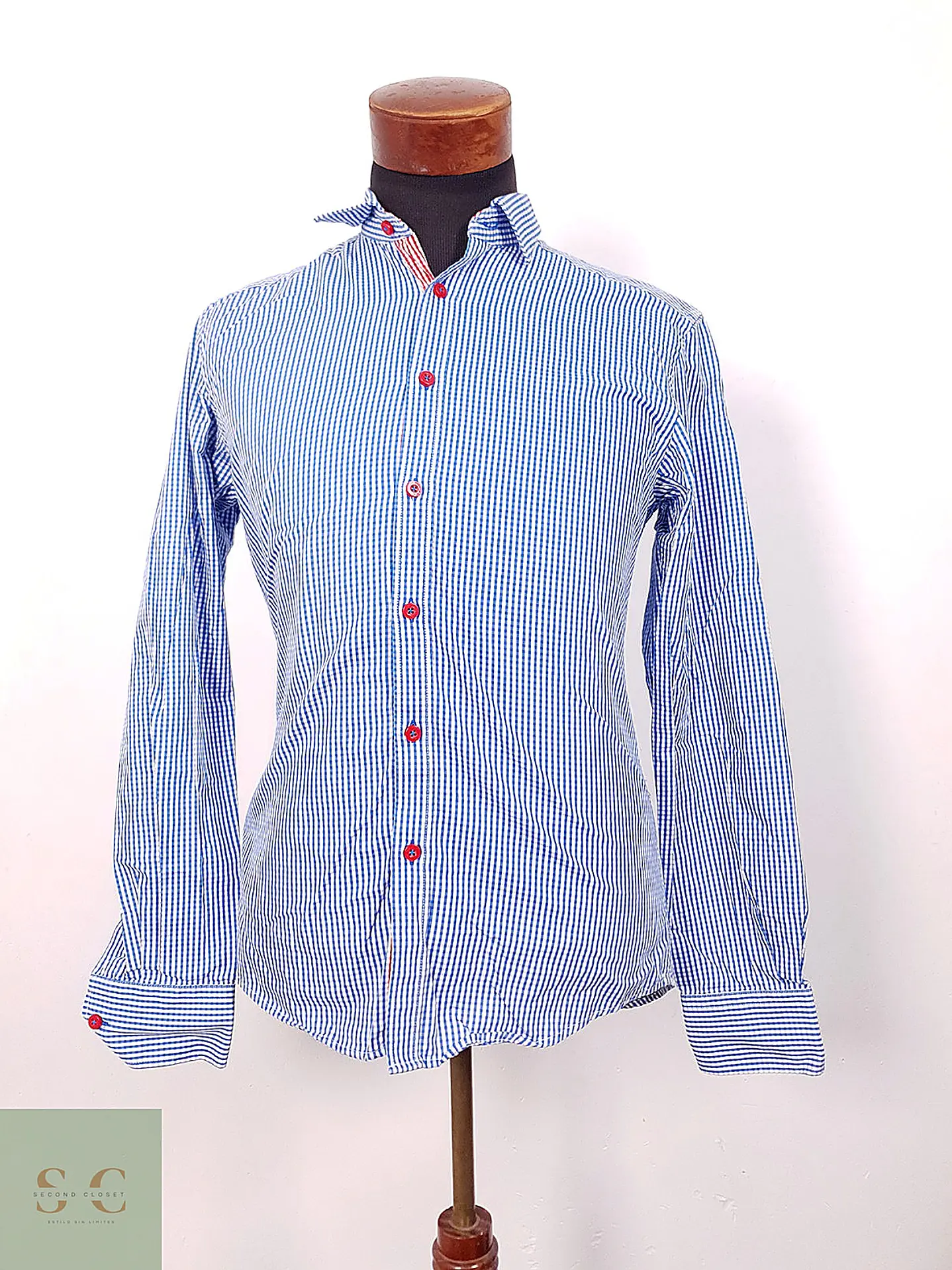 Camisa Entallada de Microcuadros con Contraste Jack & Jones Premium Talla M 2
