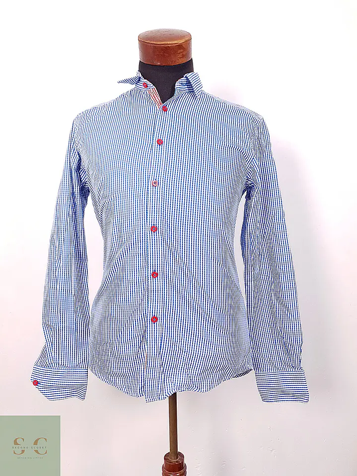 Camisa Entallada de Microcuadros con Contraste Jack & Jones Premium Talla M 2