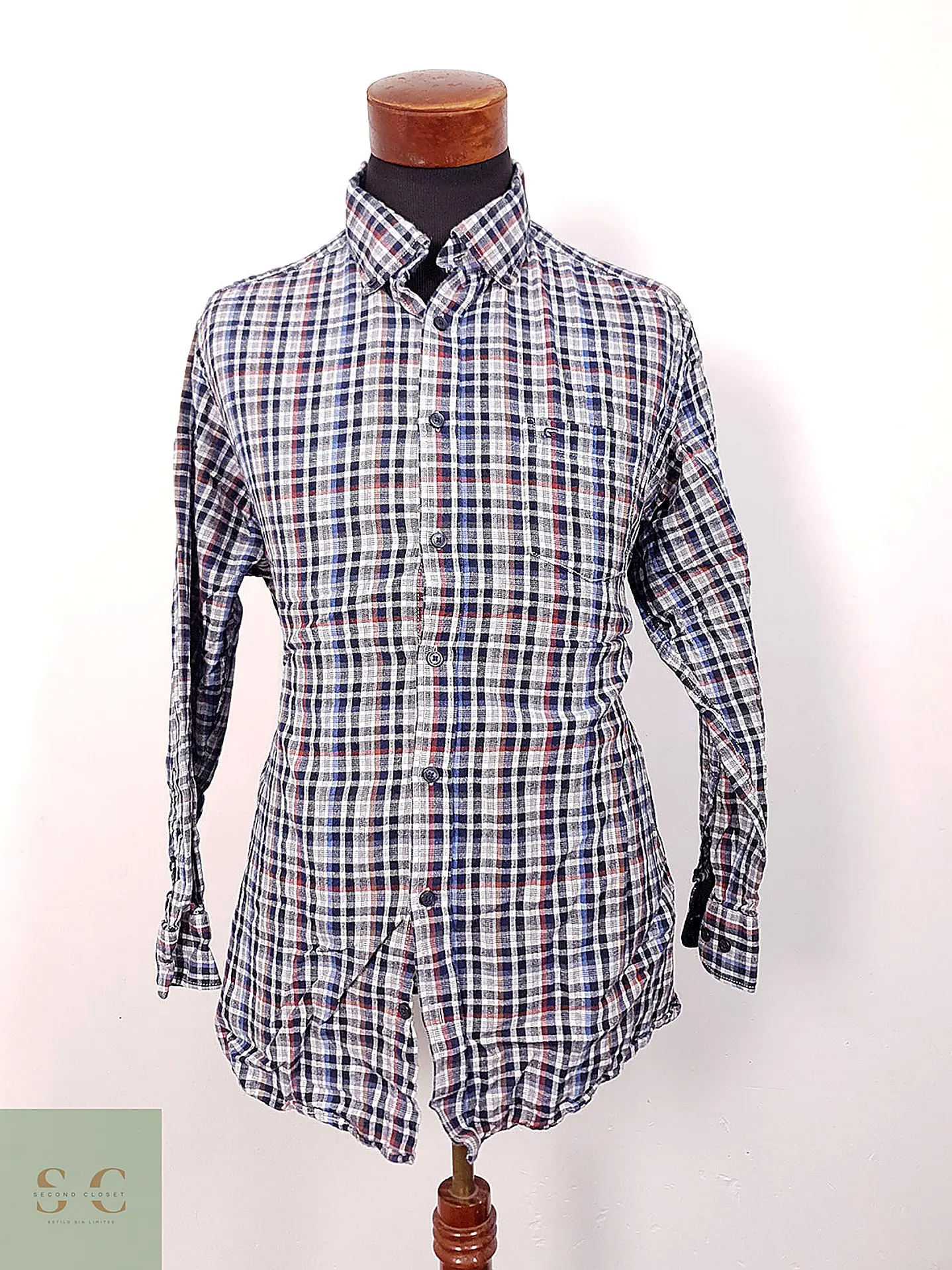 Camisa de Franela a Cuadros Button-Down Casamoda Talla XXL 2