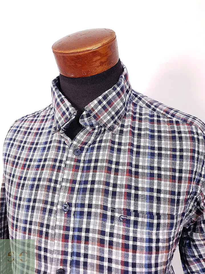 Camisa de Franela a Cuadros Button-Down Casamoda Talla XXL 4