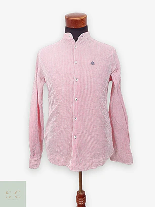 Camisa de Cuello Mao en Algodón Seersucker Springfield Talla M
