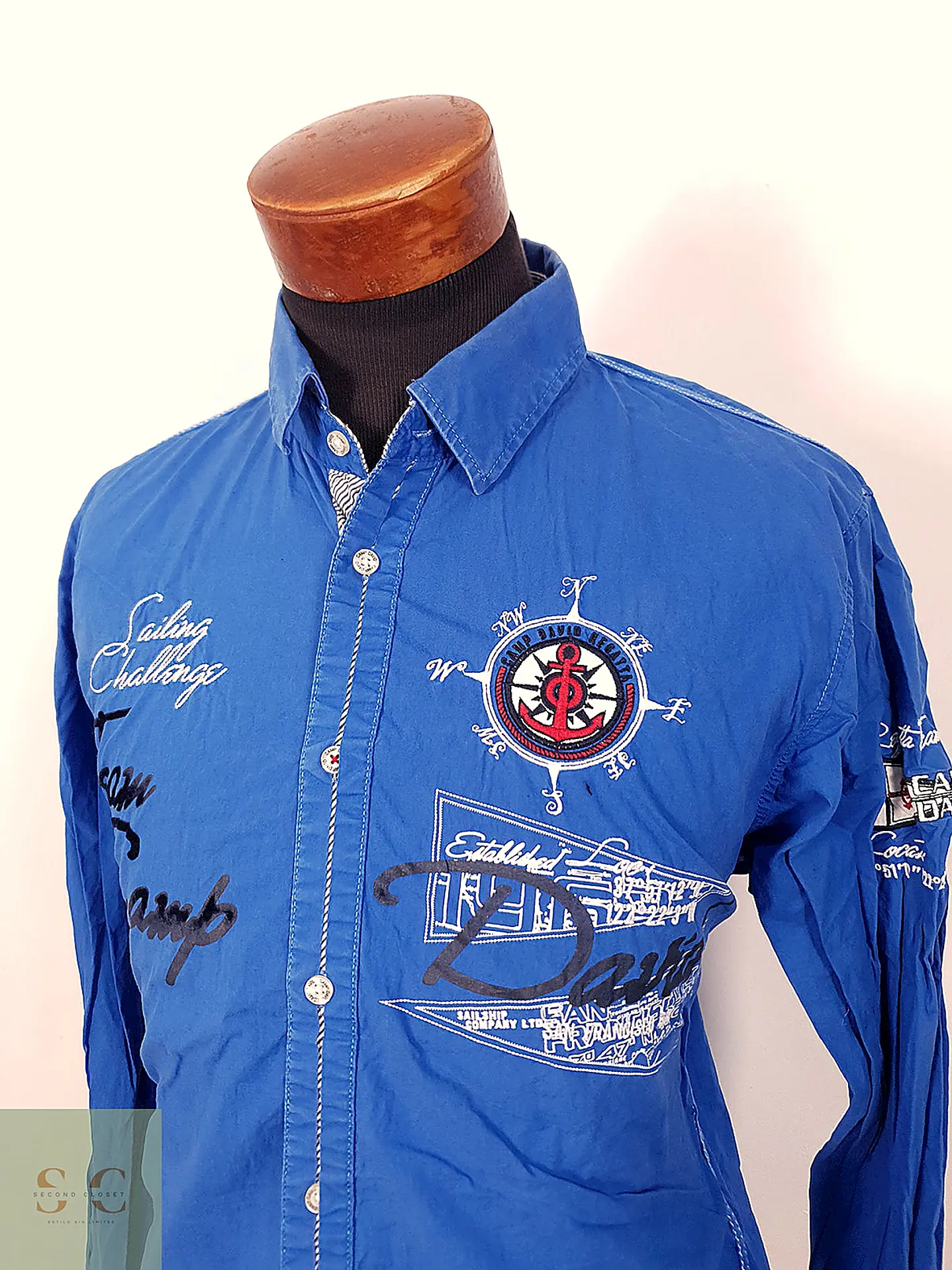 Camisa Casual de Algodón Náutica Camp David Talla L 4