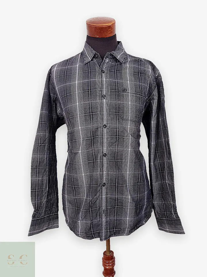 Camisa Casual a Cuadros Tonalidad Plomo s.Oliver Talla XL 1