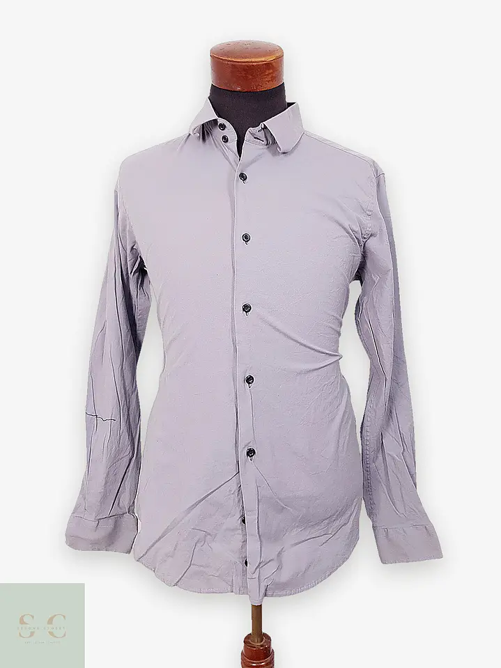 Camisa Lisa de Vestir con Cuello Estructurado Rusty Neal Talla L 1