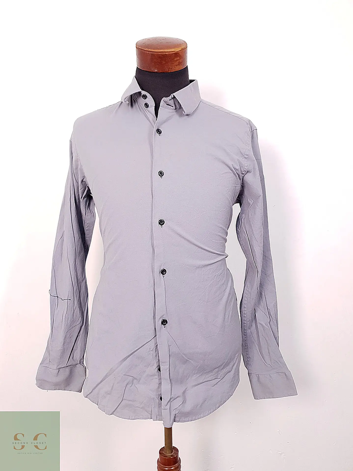 Camisa Lisa de Vestir con Cuello Estructurado Rusty Neal Talla L 2