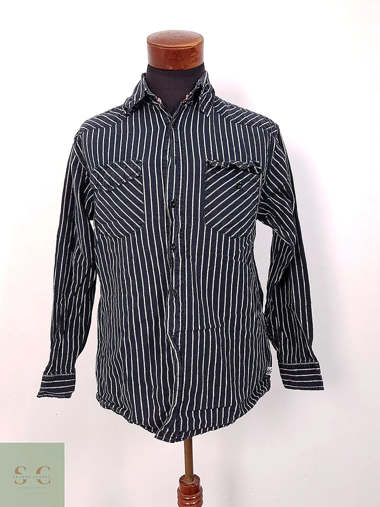 Camisa Casual de Algodón a Rayas Identic Culture Talla M 2