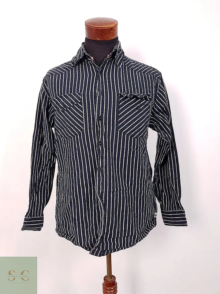 Camisa Casual de Algodón a Rayas Identic Culture Talla M 2