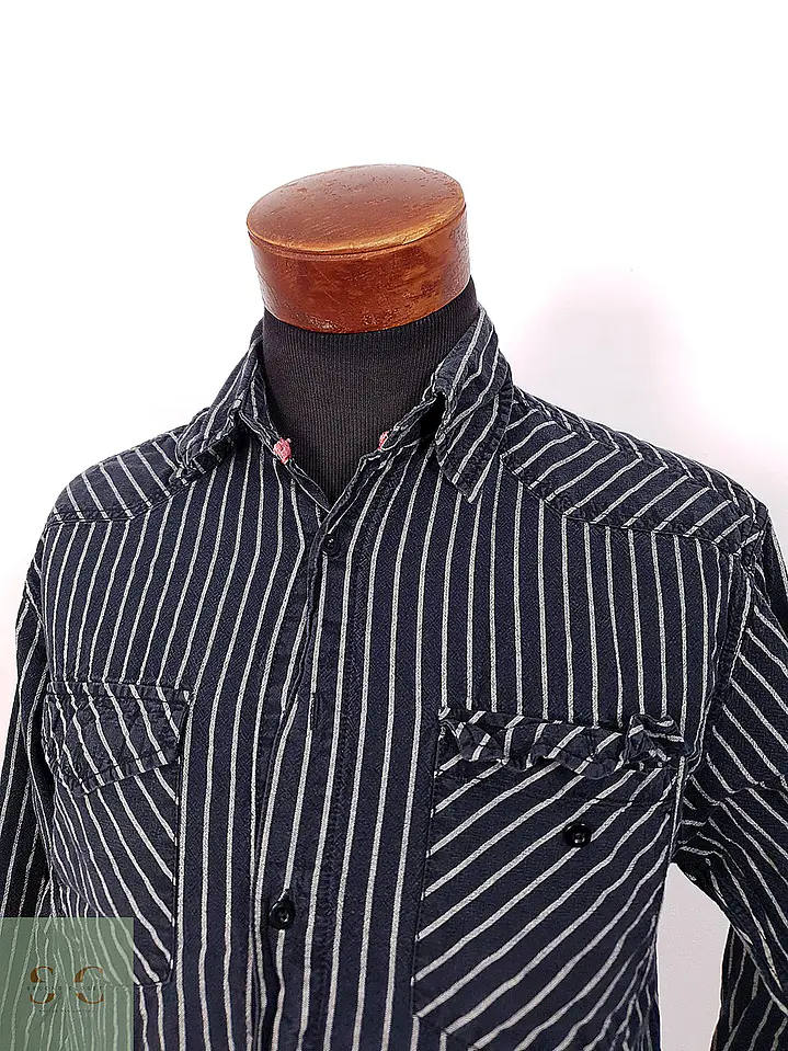 Camisa Casual de Algodón a Rayas Identic Culture Talla M 4
