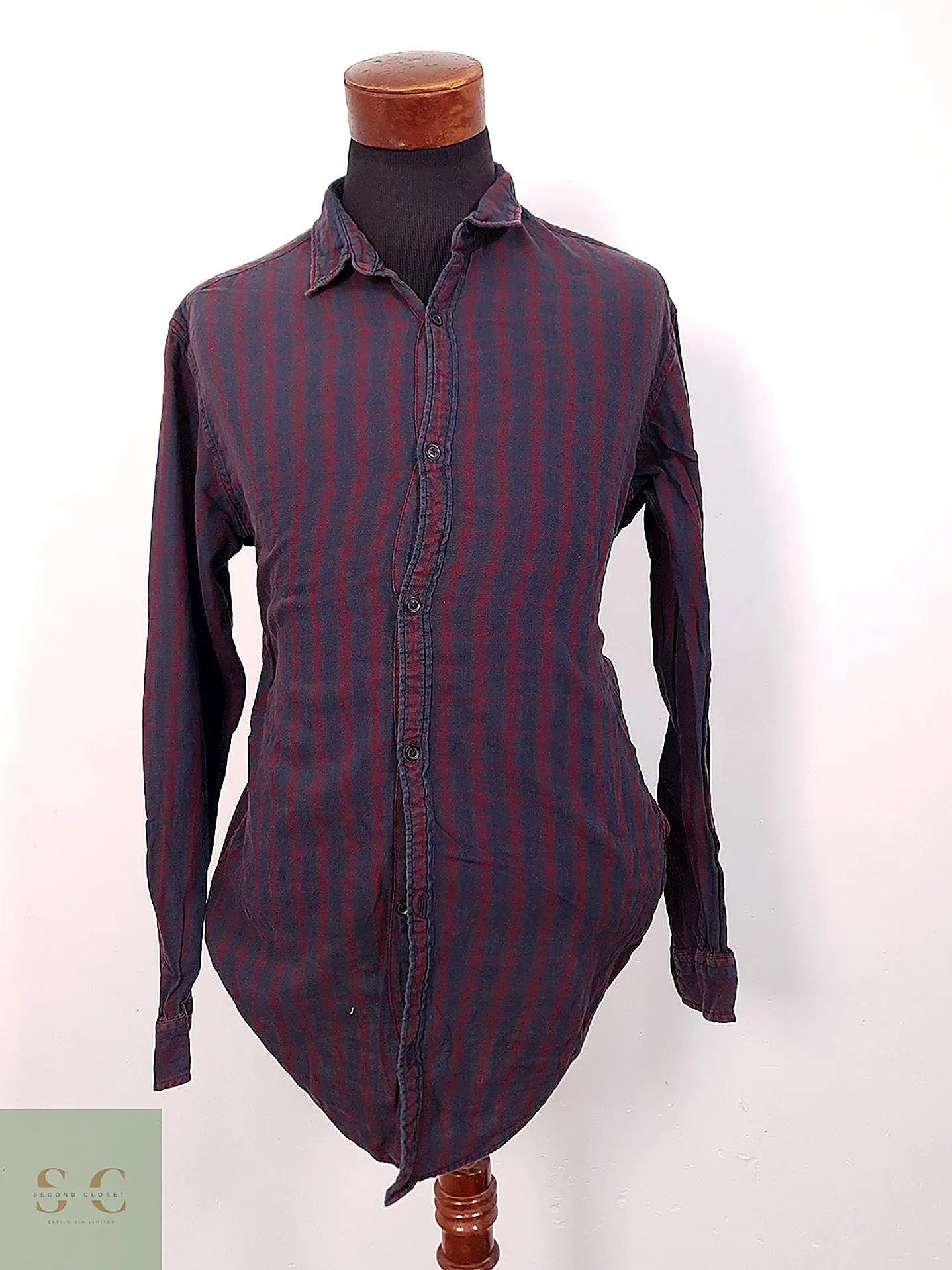 Camisa Casual de Algodón a Cuadros s.Oliver Talla XL 2