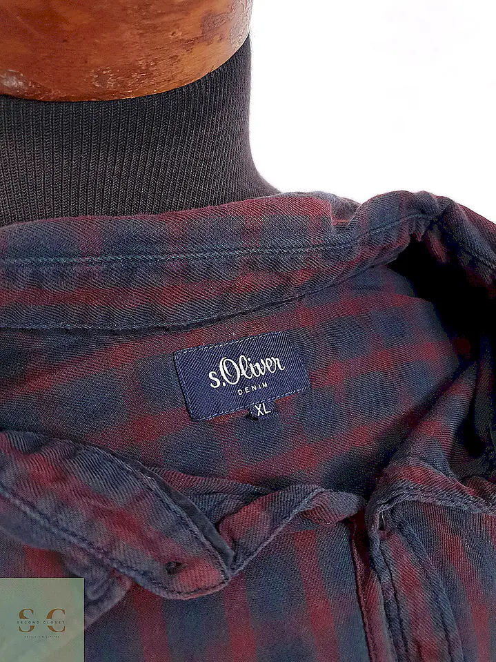 Camisa Casual de Algodón a Cuadros s.Oliver Talla XL 3
