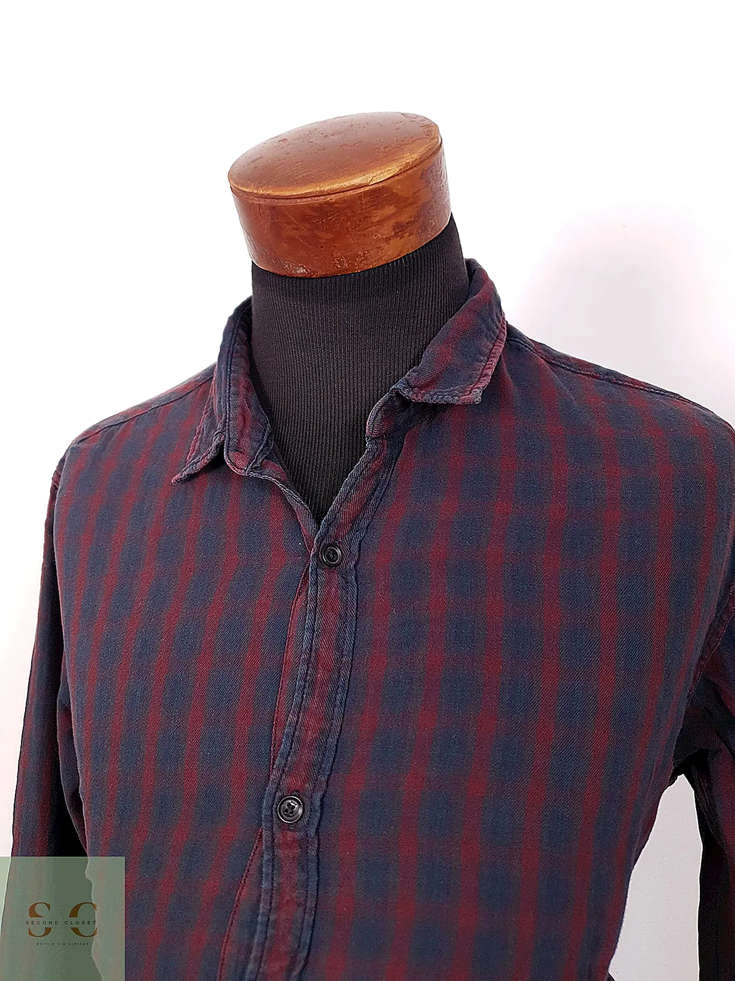 Camisa Casual de Algodón a Cuadros s.Oliver Talla XL 4