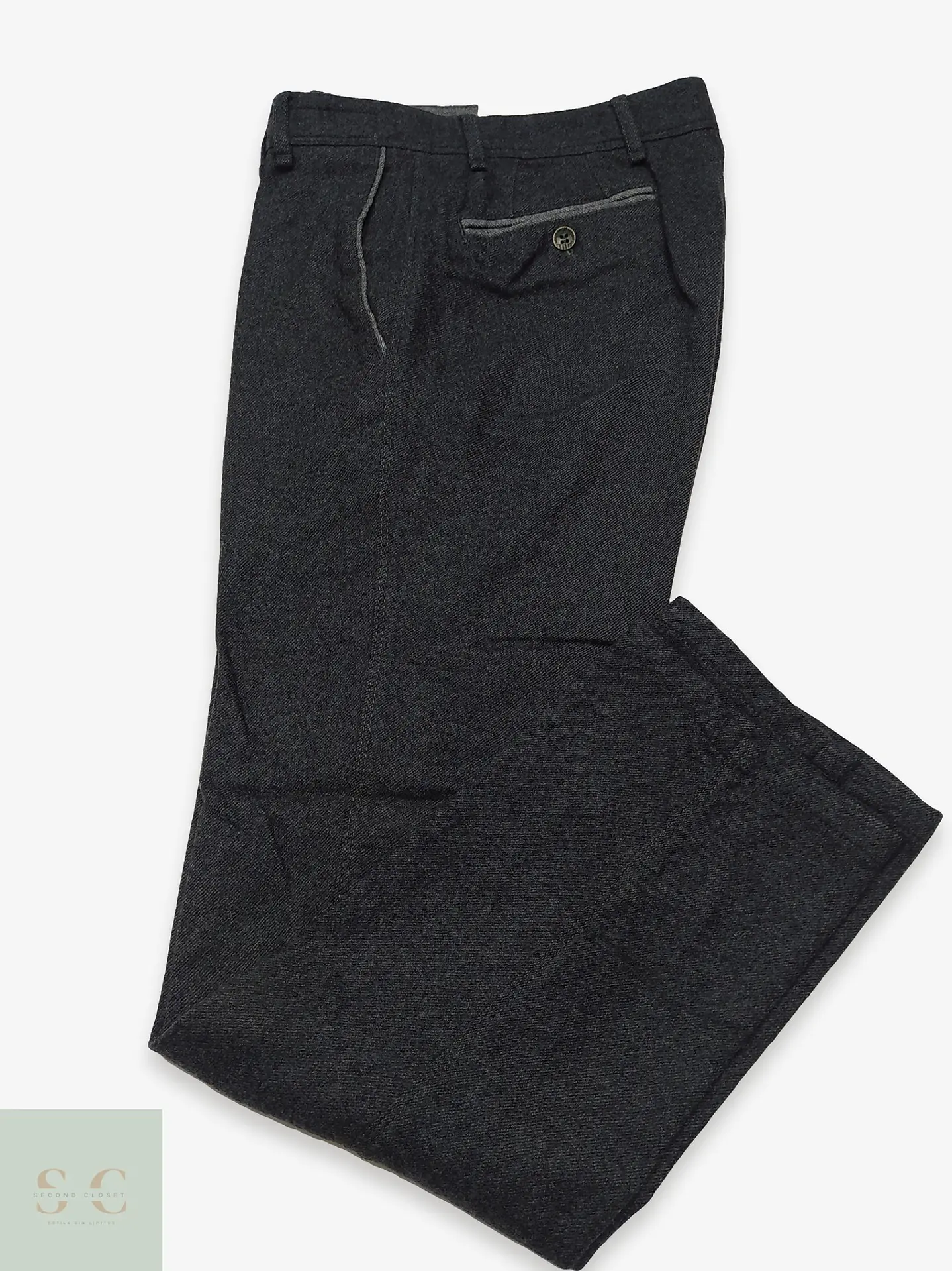 Pantalón Sastre de Lana en Sarga Sastrería Italiana Talla M (41) 1